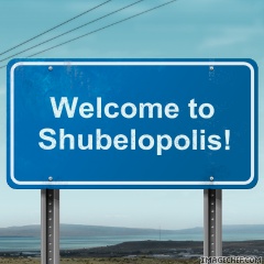 Welcome to Shubelopolis road sign 